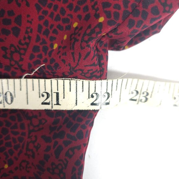 Vintage Liz Baker Womens Size 14 Red & Black Long Sleeve Button Up Blouse - Picture 4 of 6